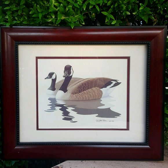 1980 Richard Sloan Canada Geese Framed Print - Picture 1 of 7